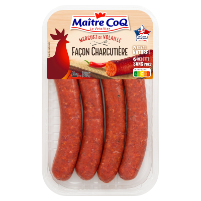 00114334 3230890051470 saucisse facon charcutiere merguez bq satmo 320g maitre coq 3